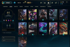 Unranked com 100 Champs e 85 Skins ( JG / TOP ) - League of Legends LOL