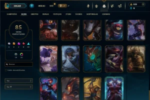 Unranked com 100 Champs e 85 Skins ( JG / TOP ) - League of Legends LOL