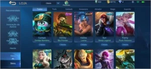 CONTA MOBILE LEGENDS - LENDA 5 - 52 SKINS - 60 HEROIS