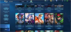 CONTA MOBILE LEGENDS - LENDA 5 - 52 SKINS - 60 HEROIS