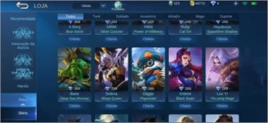 CONTA MOBILE LEGENDS - LENDA 5 - 52 SKINS - 60 HEROIS