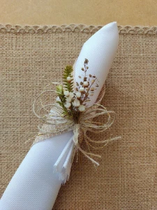 Porta Guardanapo - Buquezinho com Flores Secas - Artesanato e Personalizados