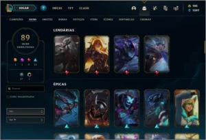 Conta ouro 2 com 89 skins e 139 champs - League of Legends LOL