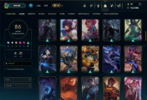 Mestre com 110 Champs e 86 Skins ( 82 PDL ) - League of Legends LOL