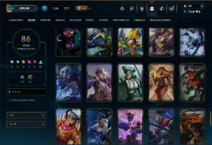 Mestre com 110 Champs e 86 Skins ( 82 PDL ) - League of Legends LOL