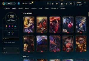 Conta NFA: 65 dias parada + não ranqueada + 128 skins - League of Legends LOL