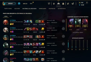 Conta NFA: 65 dias parada + não ranqueada + 128 skins - League of Legends LOL