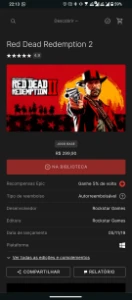 Conta Da Épic Games com red dead 2 - Red Dead Online
