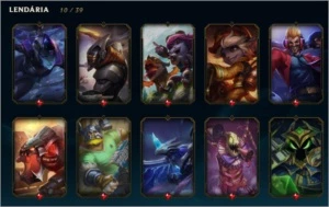 Conta LoL Plat 4 com TODOS os champs e 201 skins - League of Legends