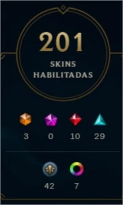 Conta LoL Plat 4 com TODOS os champs e 201 skins - League of Legends