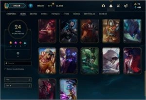 Conta platina 4 com 24 skins e 47 champs - League of Legends LOL