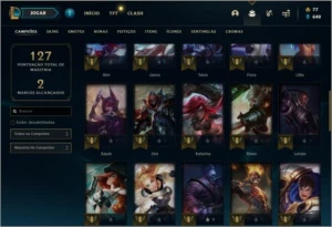 Conta platina 4 com 24 skins e 47 champs - League of Legends LOL