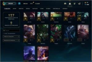 Conta platina 4 com 24 skins e 47 champs - League of Legends LOL