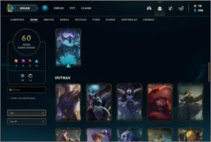 Conta platina 4 120 champs e 60 skins - League of Legends LOL