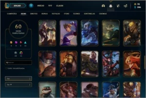 Conta platina 4 120 champs e 60 skins - League of Legends LOL