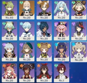 Conta Genshin Impact, Hutao C1, Yelan, Nahida, Raiden E +
