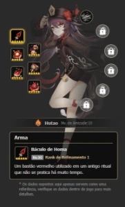 Conta Genshin Impact, Hutao C1, Yelan, Nahida, Raiden E +