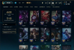 Ouro 2 com TODOS os Champs e 120 Skins +1 Prestigio - League of Legends LOL
