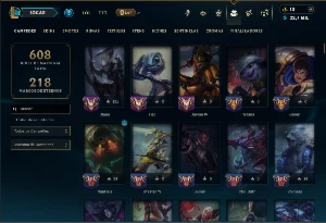 Ouro 2 com TODOS os Champs e 120 Skins +1 Prestigio - League of Legends LOL