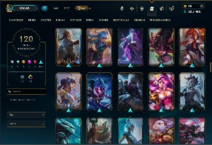 Ouro 2 com TODOS os Champs e 120 Skins +1 Prestigio - League of Legends LOL