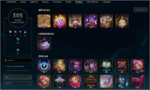 Conta League of legends Platina 4, 574 skins LOL