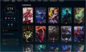 Conta League of legends Platina 4, 574 skins LOL