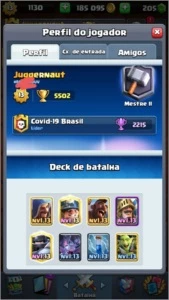 Conta Clash Royale Nível 13 líder de clã 2200k