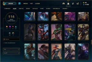 Conta ouro 4 com TODOS os champs e 116 Skins (Nivel 588) - League of Legends LOL
