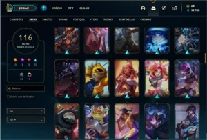 Conta ouro 4 com TODOS os champs e 116 Skins (Nivel 588) - League of Legends LOL