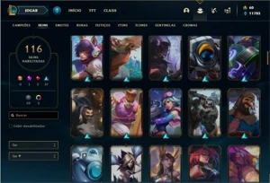 Conta ouro 4 com TODOS os champs e 116 Skins (Nivel 588) - League of Legends LOL