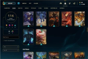 Conta ouro 4 com TODOS os champs e 116 Skins (Nivel 588) - League of Legends LOL