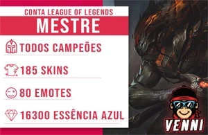CONTA LEAGUE OF LEGENDS |MESTRE 200 PDL • 185 SKINS LOL