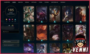CONTA LEAGUE OF LEGENDS |MESTRE 200 PDL • 185 SKINS LOL