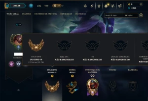 Ouro 4 com 55 Champs e 22 Skins - League of Legends LOL