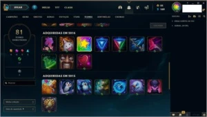 conta LOL 2015 + skins + ícones antigos - League of Legends