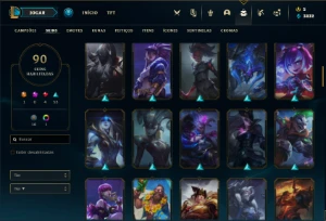 Conta Platina 4 com 100 Champs e 90 Skins - League of Legends LOL