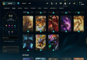 Conta Platina 4 com 100 Champs e 90 Skins - League of Legends LOL