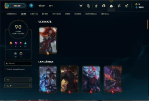 Conta Platina 4 com 100 Champs e 90 Skins - League of Legends LOL