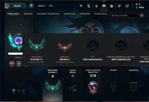 Conta Platina 4 com 100 Champs e 90 Skins - League of Legends LOL