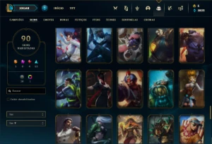 Conta Platina 4 com 100 Champs e 90 Skins - League of Legends LOL