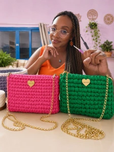 Bolsa Cloud Ana Verde - Artesanato e Personalizados
