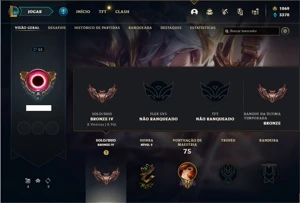 Conta bronze 4 com 31 Champs, 20 Skin + 1 Prestigio da Diana - League of Legends LOL