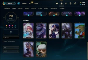 Conta bronze 4 com 31 Champs, 20 Skin + 1 Prestigio da Diana - League of Legends LOL