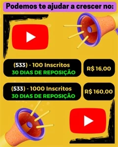 🔥🚀 Inscritos MUNDIAL ( SEM QUEDAS ) ( 30 DIAS REPOSIÇÃO ) - Redes Sociais