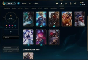 Conta platina 2 com 9 skins e 37 champs - League of Legends LOL