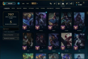 Diamante 3 com TODOS os Champs e 196 Skins +3 Prestigios - League of Legends LOL
