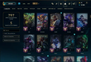 Diamante 3 com TODOS os Champs e 196 Skins +3 Prestigios - League of Legends LOL