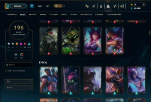 Diamante 3 com TODOS os Champs e 196 Skins +3 Prestigios - League of Legends LOL