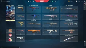 Conta Valorant Platina 2, com diversas skins