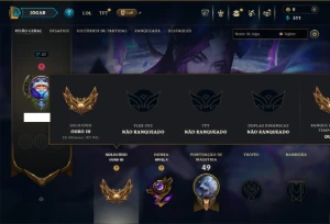 Ouro 3 com 60 Champs e 4 Skins